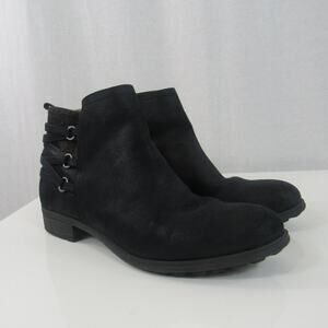 White Mountain Size 8.5 Ramone Bootie in Black Women's Mixed Media Strappy Boot
